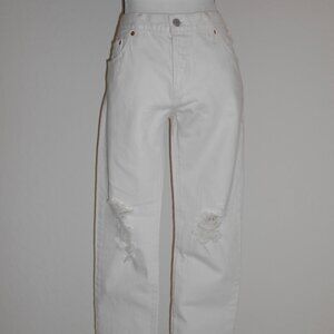 Levi's 501 Cropped Jeans 32" x 28"? Customized&Tapered White NEW READ